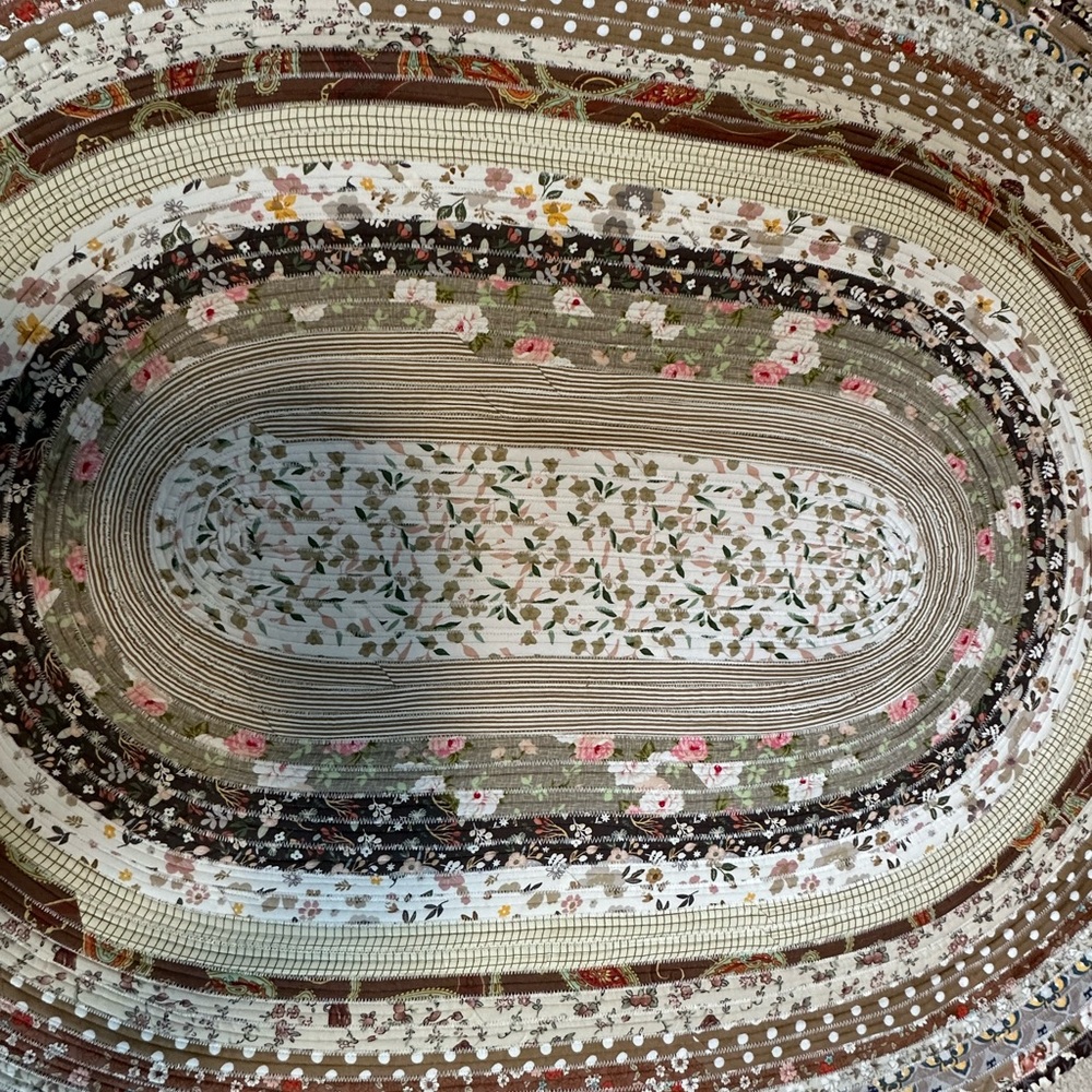 Floral Patterned Oval Rug
